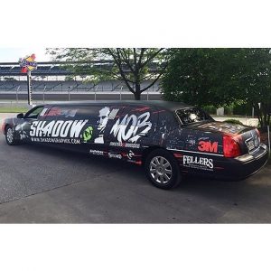 Limousine wrapped in custom printed 3M IJ 480c with 8915 Matte overlam vinyls