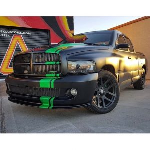 Dodge wrapped in Satin Black and Gloss Green Envy vinyls