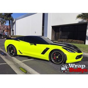 Chevrolet wrapped in Satin Neon Fluorescent Yellow vinyl