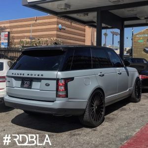 Range Rover wrapped in Satin Battleship Gray vinyl