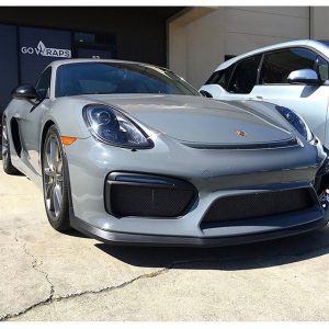 Porsche wrapped in Gloss Dark Grey vinyl