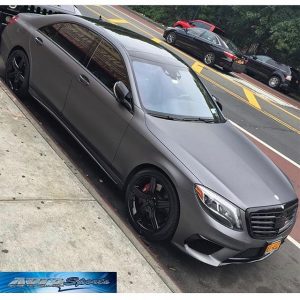 Mercedes Benz wrapped in 1080 Matte Dark Gray vinyl