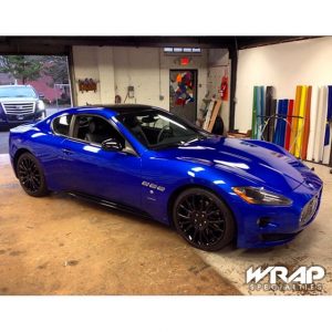 Maserati wrapped in 3M 1080 Gloss Cosmic Blue vinyl