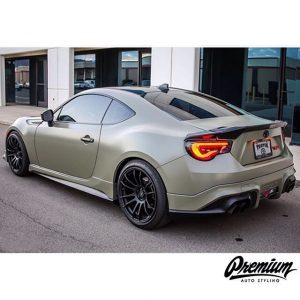 Toyota wrapped in Avery SW Satin Khaki Green vinyl