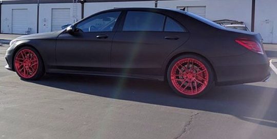 BMW wrapped in Avery SW Satin Black vinyl