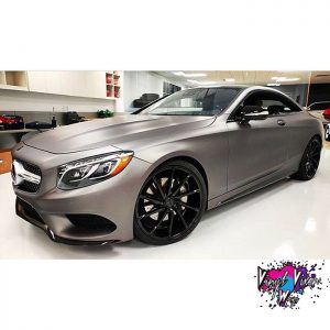 Mercedes Benz wraapped in Avery SW Matte Charcoal Metallic vinyl