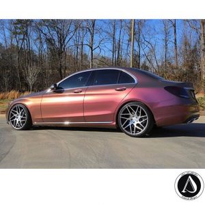 Mercedes Benz wrapped in Orafol 970RA Shift Effect Aubergine/Bronze vinyl