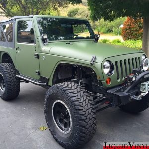 Jeep wrapped in 3M 1080-M26 Matte Military Green