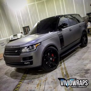 Range Rover wrapped in 3M 1080 Matte Dark Gray vinyl