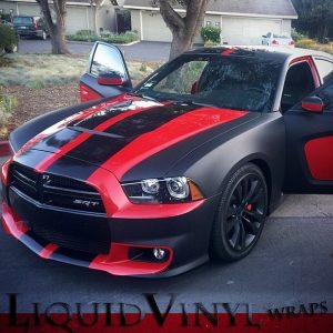 Dodge wrapped in 3M 1080-G212 Gloss Metallic Black and 1080-M12 Matte Black