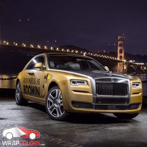 Rolls Royce wrapped in Avery Brushed Bronze Metallic vinyl