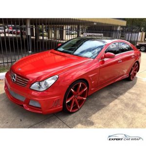 Mercedes Benz wrapped in 3M 1080-G363 Gloss Dragon Fire Red