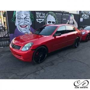 Infiniti wrapped in 1080 Gloss Dragon Fire Red vinyl