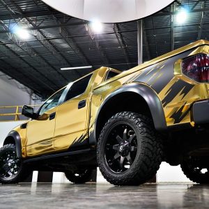 Ford wrapped in Avery SW Gold Chrome vinyl