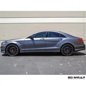 Mercedes Benz wrapped in 1080 Satin Dark Gray vinyl