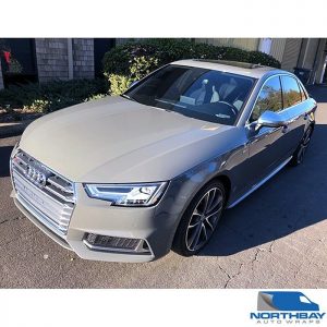 Audi wrapped in Avery SW Gloss Dark Grey vinyl