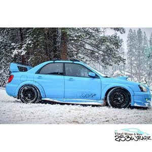 Subaru wrapped in Avery SW900-632 Gloss Light Blue