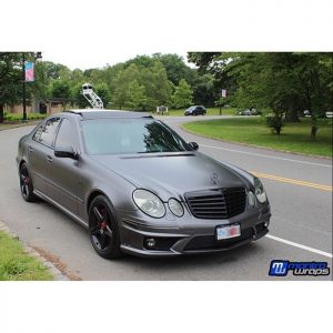 Mercedes Benz wrapped in 1080 Satin Dark Gray vinyl