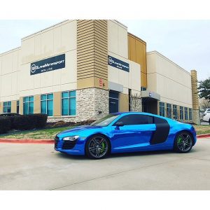 Audi wrapped in Avery SW Blue Chrome vinyl