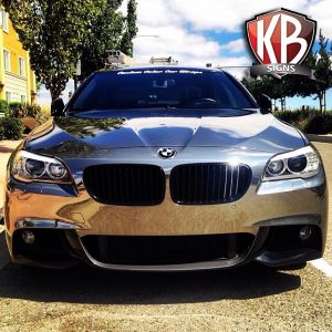 BMW wrapped in Avery Conform Black Chrome vinyl