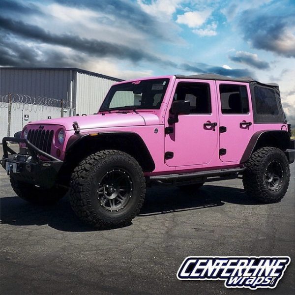 Jeep wrapped in Matte Pink vinyl - Vinyl Wrap - 3M & Avery Dennison ...