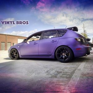 Mazda wrapped in Avery SW Purple Matte Metallic