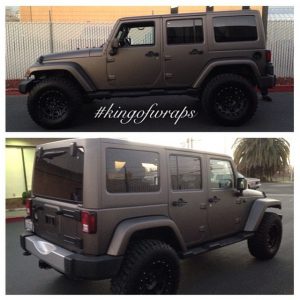 Jeep wrapped in 3M 1080-M211 Matte Charcoal Metallic