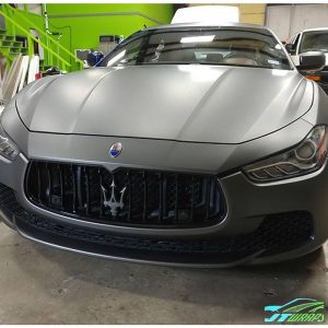 Maserati wrapped in 1080 Matte Dark Gray vinyl