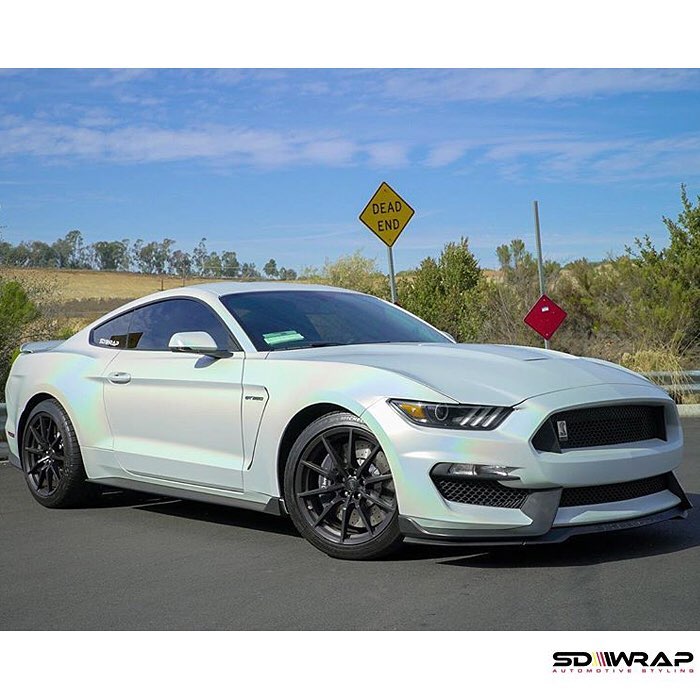 Ford Mustang wrapped in ColorFlip Satin Ghost Pearl shade shifting vinyl -  Vinyl Wrap - 3M - Cars & Vehicles