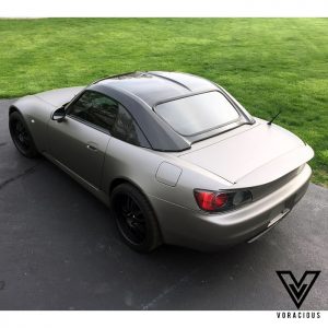 Honda S2000 wrapped in Matte Gray Aluminum vinyl