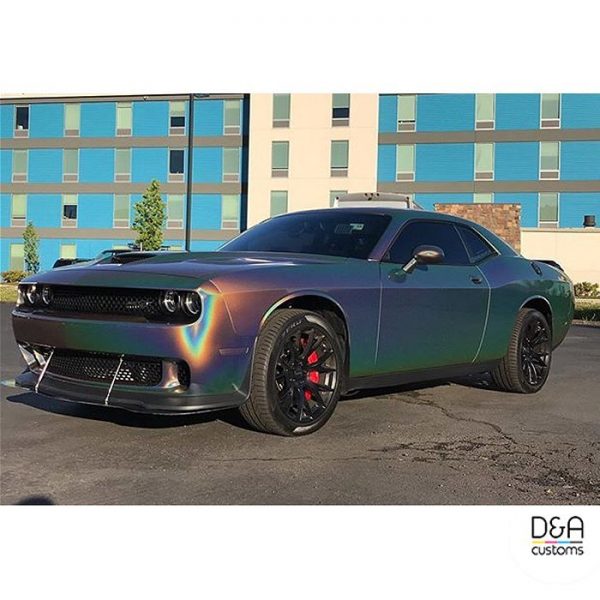 Dodge Challenger wrapped in ColorFlip Gloss Psychedelic shade shifting ...