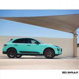 Porsche Macan wrapped in Avery SW Matte Vintage Green a.k.a. Tiffany Blue vinyl