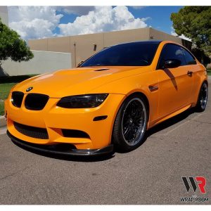 BMW M3 wrapped in Gloss Bright Orange vinyl