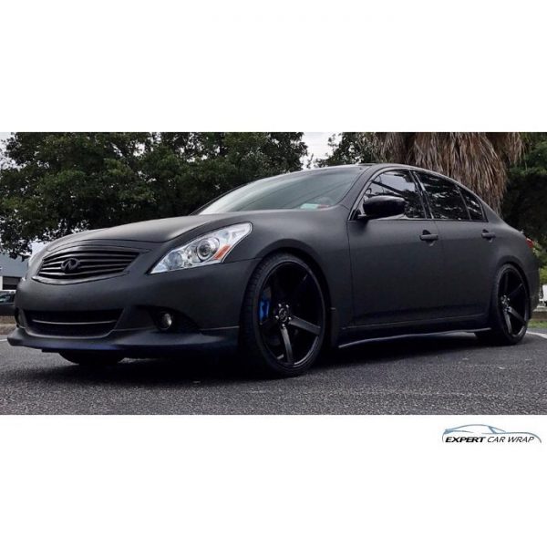 Infiniti G37 wrapped in Matte Black vinyl Vinyl Wrap 3M & Avery