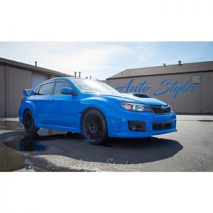 Subaru WRX wrapped in Gloss Intense Blue vinyl