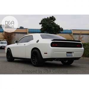 Dodge Challenger wrapped in Avery SW Satin Pearl White vinyl