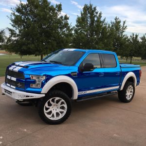 Shelby F150 wrapped in Avery SW Blue Chrome vinyl