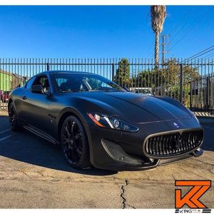 Maserati wrapped in Satin Gold Dust Black vinyl