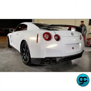 Nissan GTR wrapped in Gloss White Gold Sparkle vinyl