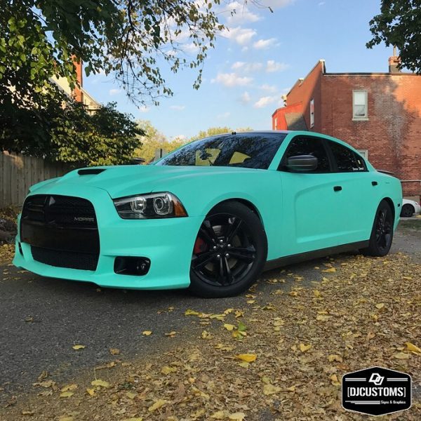 Dodge Charger wrapped in Avery SW Matte Vintage Green