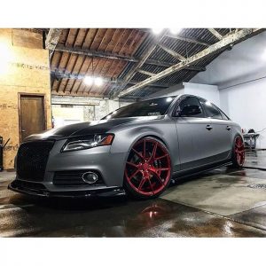 Audi A4 wrapped in Avery SW Matte Charcoal Metallic vinyl