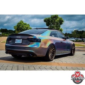 Audi S5 wrapped in ColorFlip Gloss Psychedelic shade shifting vinyl