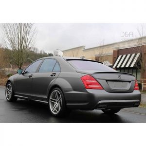 Mercedes Benz S550 wrapped in Satin Dark Gray vinyl