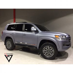 Toyota Landcruiser wrapped in Matte Silver Vinyl