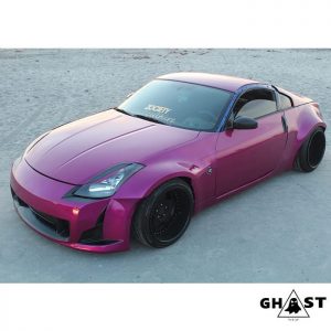 Nissan 350z wrapped in Gloss Fierce Fuchsia vinyl