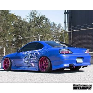 Nissan Silvia wrapped in custom printed Avery 1105 vinyl with 6040 Sparkle overlaminate