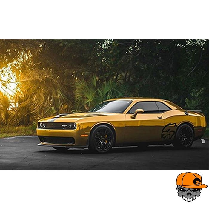 Dodge Challenger Wrapped In Avery Sw Gold Chrome Vinyl