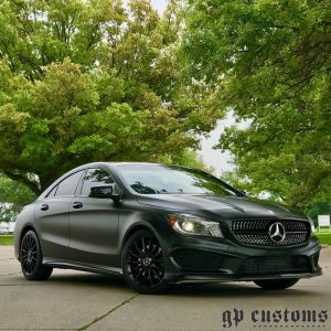 Mercedes Benz wrapped in Satin Black vinyl