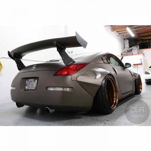 Nissan 350-Z wrapped in Matte Brown Metallic vinyl