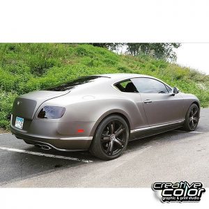 Bentley Continental GT wrapped in Matte Charcoal Metallic vinyl